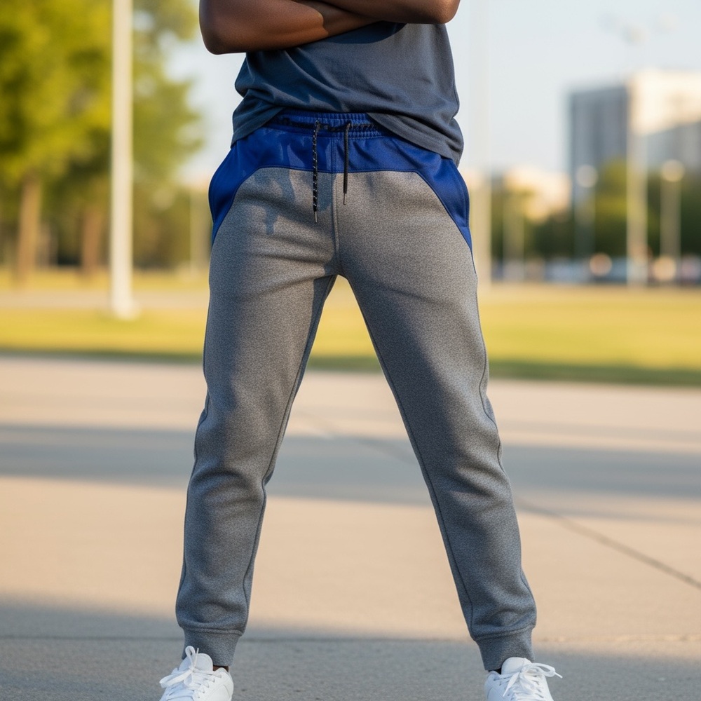 Without Walls Colorblock Sweatpants Joggers Grey & Blue Size Medium